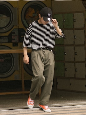 「RUUBON（ルーボン）のアイテム（その他パンツ）」を使った、かやさん（メンズ・170cm）の夏コーディネート