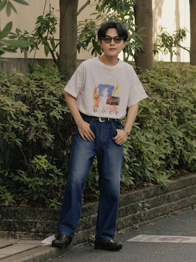 「Lee（リー）のアイテム（パンツ）」を使った、かやさん（メンズ・170cm）の夏コーディネート