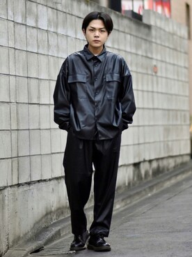 「MinoriTY（マイノリティ）のアイテム（セットアップ）」を使った、かやさん（メンズ・170cm）の秋コーディネート