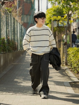 「春ニット」｜かやさん（メンズ・168cm・20代）の春コーディネート