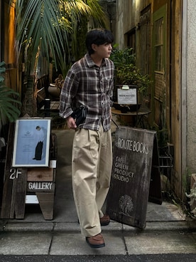 「アイテム（チノパンツ）」を使った、かやさん（メンズ・168cm）の秋コーディネート