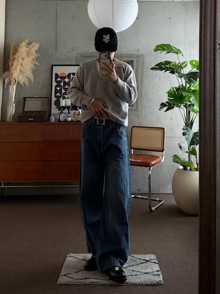 「KAIKO(カイコー)のKAIKO THE BELT(ベルト)」を使った、かやさん(メンズ・168cm)の秋コーディネート