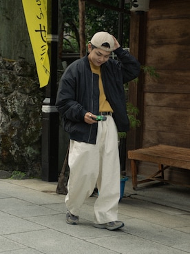 「GLOSTER（グロスター）のアイテム」を使った、かやさん（メンズ・170cm）の秋コーディネート