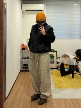 「アイテム（ダウンベスト）」を使った、かやさん（メンズ・168cm）の秋コーディネート