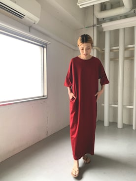 「URBAN RESEARCH DOORS（アーバンリサーチドアーズ）のFORK&SPOON　サイドスリットワンピース（ワンピース、レッド系）」を使った、masayooさん（レディース・167cm）の夏コーディネート