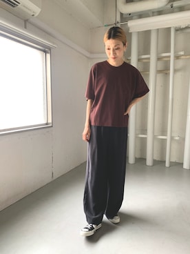「URBAN RESEARCH DOORS（アーバンリサーチドアーズ）のFORK&SPOON　ソリッドスリーブTシャツ（Tシャツ/カットソー、ブラウン系）」を使った、masayooさん（レディース・167cm）の夏コーディネート