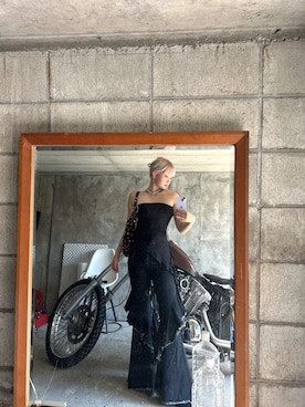 「VINTAGE（ヴィンテージ）のアイテム（デニムパンツ）」を使った、ｶﾅｴさん（レディース・163cm）の夏コーディネート