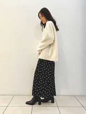 「ボリュームニット」｜「アイテム（スカート）」を使った、mei.94Kさん（レディース・163cm）の秋コーディネート