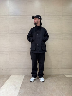 「Barbour（バブアー）のアイテム（その他アウター）」を使った、オオサコゲンキさん（メンズ・183cm）の冬コーディネート