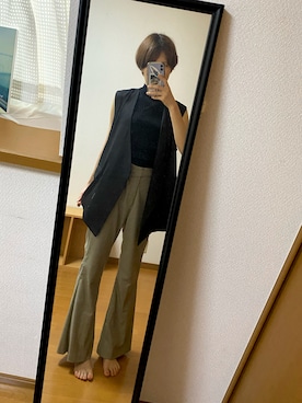 「タートルネック」｜「アイテム（タンクトップ）」を使った、nikonomikanさん（レディース・168cm）の夏コーディネート