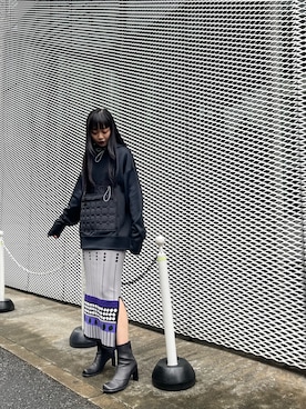サークルキルティングポケットフーディを使った人気ファッション