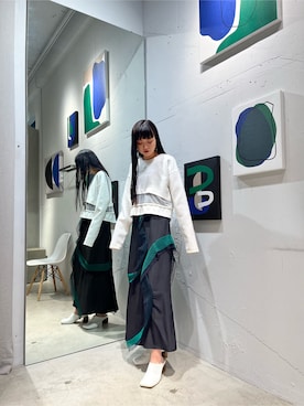 「メッシュスカート」｜MAIさん（レディース・165cm）の冬コーディネート
