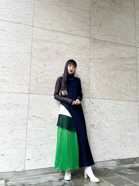 「美シルエット」｜「アイテム（ワンピース/ドレス）」を使った、MAIさん（レディース・165cm）の冬コーディネート