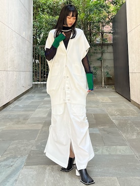 「アイテム（スカート）」を使った、MAIさん（レディース・165cm）の冬コーディネート