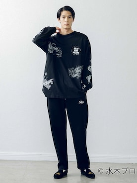 「SILAS（サイラス）のアイテム（Tシャツ/カットソー）」を使った、SILASさん（メンズ・180cm）の秋コーディネート