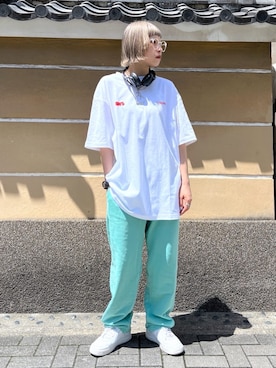 「ストリート女子」｜「アイテム（スウェットパンツ）」を使った、SILASさん（レディース・158cm）の春コーディネート