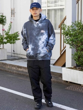 「SILAS（サイラス）のアイテム（帽子）」を使った、SILASさん（メンズ・180cm）の冬コーディネート