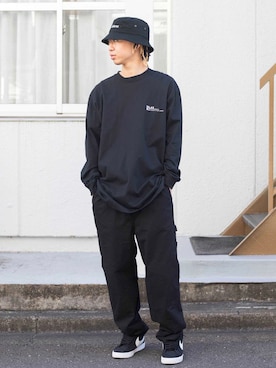 「SILAS（サイラス）のアイテム（帽子）」を使った、SILASさん（メンズ・180cm）の冬コーディネート