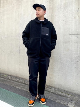 「コラボ」｜「アイテム（その他アウター）」を使った、SILASさん（メンズ・176cm）の冬コーディネート