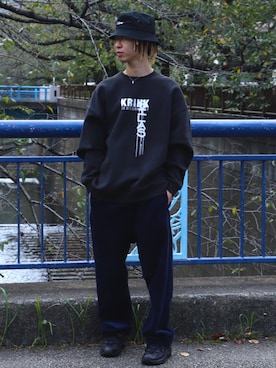 「SILAS（サイラス）のアイテム（帽子）」を使った、SILASさん（メンズ・180cm）の秋コーディネート