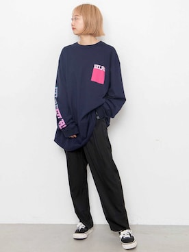 「SILAS（サイラス）のアイテム（Tシャツ/カットソー）」を使った、SILASさん（レディース・156cm）の冬コーディネート