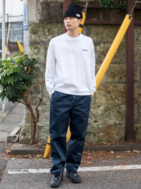 「SILAS（サイラス）のアイテム（帽子）」を使った、SILASさん（メンズ・180cm）の冬コーディネート