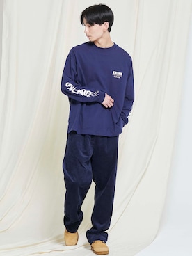 「SILAS（サイラス）のアイテム（Tシャツ/カットソー）」を使った、SILASさん（メンズ・180cm）の秋コーディネート