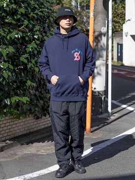 「SILAS（サイラス）のアイテム（帽子）」を使った、SILASさん（メンズ・180cm）の冬コーディネート