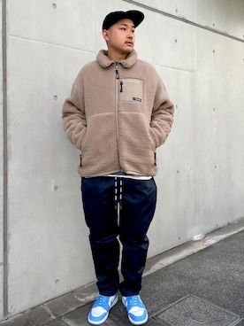「コラボ」｜「アイテム（その他アウター）」を使った、SILASさん（メンズ・175cm）の冬コーディネート