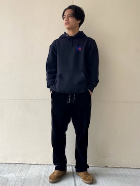 「SILAS（サイラス）のアイテム（パンツ）」を使った、SILASさん（メンズ・176cm）の冬コーディネート