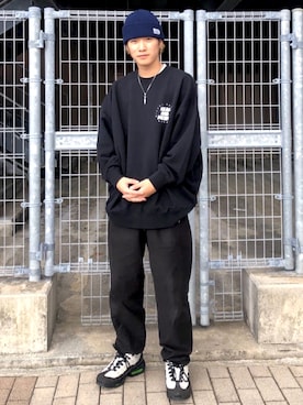 「SILAS（サイラス）のアイテム（帽子）」を使った、SILASさん（メンズ・169cm）の冬コーディネート