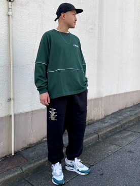 「SILAS（サイラス）のアイテム（スウェットパンツ）」を使った、SILASさん（メンズ・180cm）の秋コーディネート