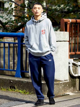 「SILAS（サイラス）のアイテム（スウェットパンツ）」を使った、SILASさん（メンズ・180cm）の秋コーディネート