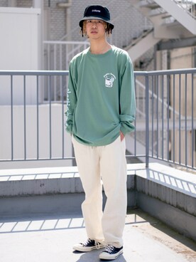 「SILAS（サイラス）のアイテム（Tシャツ/カットソー）」を使った、SILASさん（メンズ・180cm）の秋コーディネート