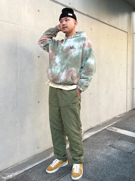 「SILAS（サイラス）のアイテム（帽子）」を使った、SILASさん（メンズ・175cm）の冬コーディネート