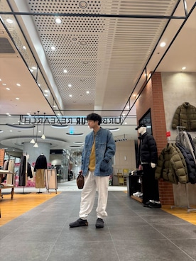 「アイテム（カバーオール）」を使った、Hiroki Harigayaさん（メンズ・166cm）の冬コーディネート