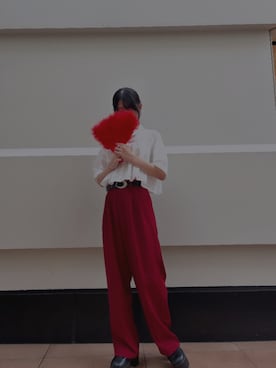 「アイテム（扇子/うちわ）」を使った、麻辣さん（レディース・153cm）の夏コーディネート