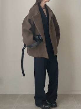 「アイテム（テーラードジャケット）」を使った、B.さん（レディース・167cm）の冬コーディネート