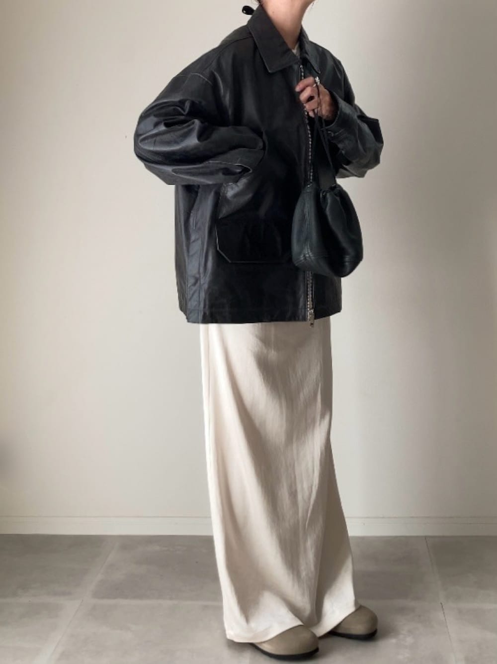 UNISEX》Buffalo Crack Leather Prime-Over Single Rider