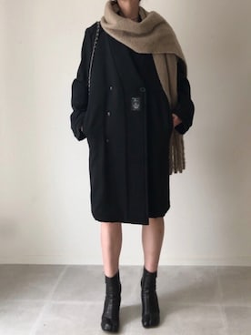 「アイテム（ストール/ショール）」を使った、B.さん（レディース・167cm）の秋コーディネート