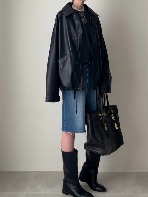 「ATON（エイトン）のATON(エイトン) LAMBS WOOL CREWNECK SWEATER KRAGCW0402（ニット/セーター）」を使った、B.さん（レディース・167cm）の秋コーディネート