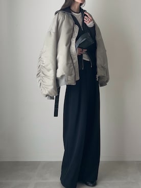 「アイテム（リング）」を使った、B.さん（レディース・167cm）の冬コーディネート