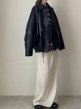 「ASICS（アシックス）のアイテム」を使った、B.さん（レディース・167cm）の冬コーディネート