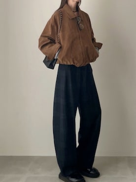 「アイテム（リング）」を使った、B.さん（レディース・167cm）の秋コーディネート