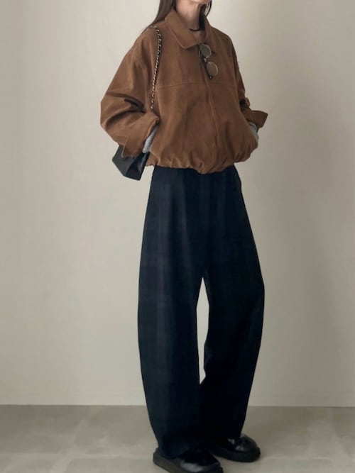 6 スラックス パンツ 「6(ROKU)」チェック カーブ パンツ レディース