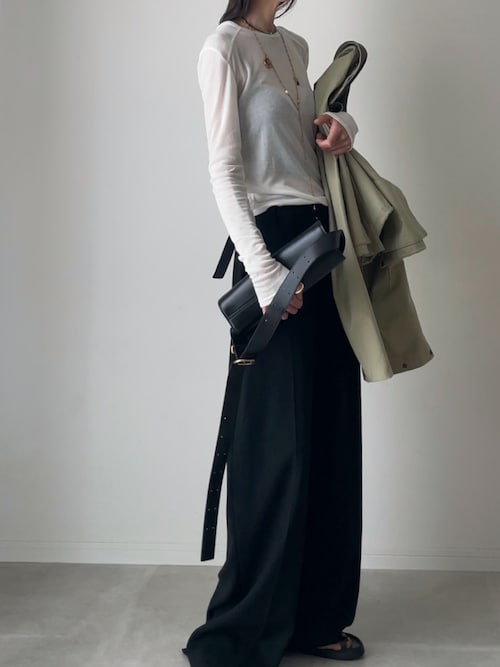 「6（ロク）の＜6(ROKU)＞コットン ショート ブルゾン（カバーオール）」を使った、B.さん（レディース・167cm）の春コーディネート