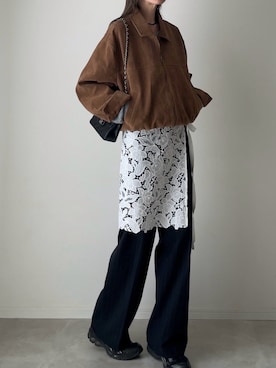 「ASICS（アシックス）のアイテム」を使った、B.さん（レディース・167cm）の冬コーディネート