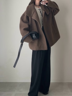 「アイテム（リング）」を使った、B.さん（レディース・167cm）の秋コーディネート