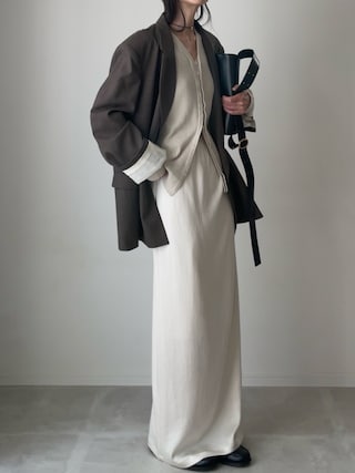 「TODAYFUL(トゥデイフル)のTwill Double Jacket(テーラードジャケット)」を使った、B.さん(レディース・167cm)の秋コーディネート