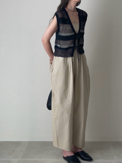 サロペット・オーバーオール・オールインワン anuke Cutoff Bare Combinaison 36 black anuke サロペット オーバーオール Wide Bare Combinaison
